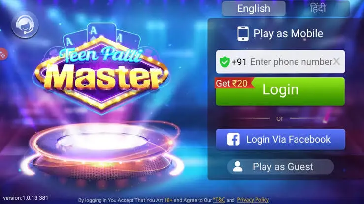 Teen patti master Login Process