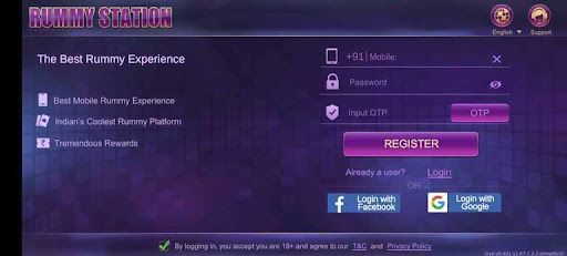 Register Station Rummy App
