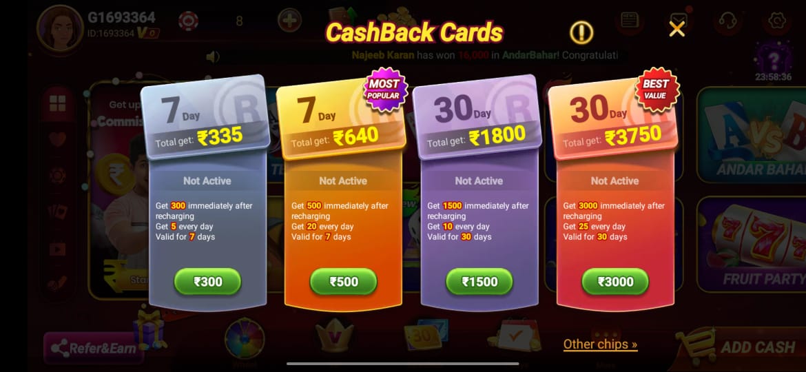 Weekly Vip Program In Teen Patti Super App